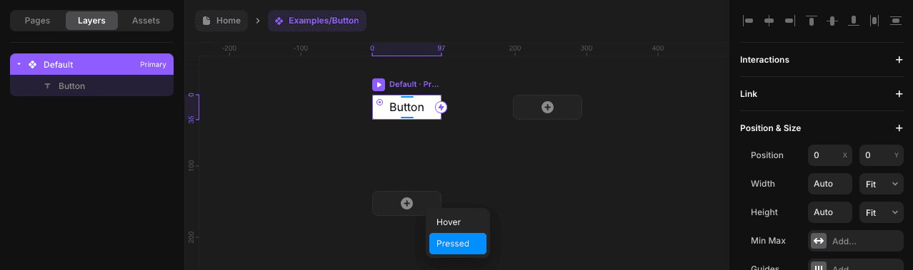 Demo on how to add a "Pressed" variant to a component