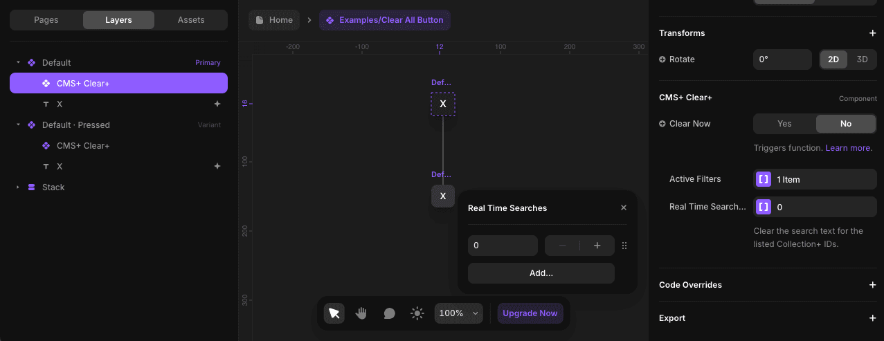 Setting the Real Time Searches control to Clear+