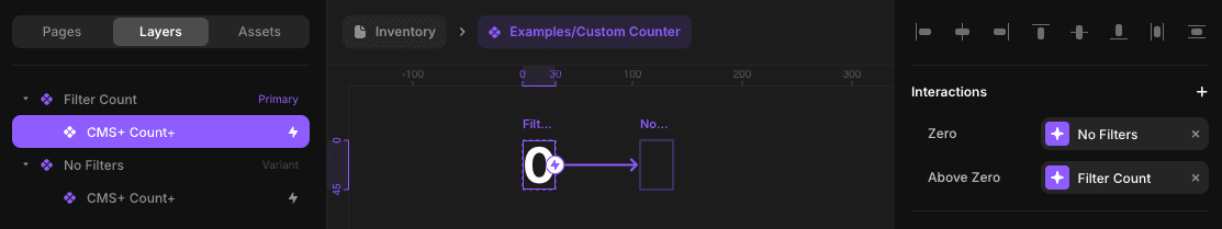Example of using Count+ interactions
