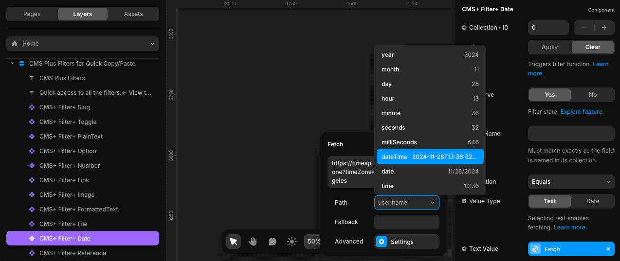 Fetch path for Filter+ Date