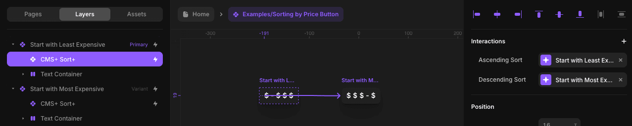 CMS+ Sort+ configured with the required interactions to preserve this setting